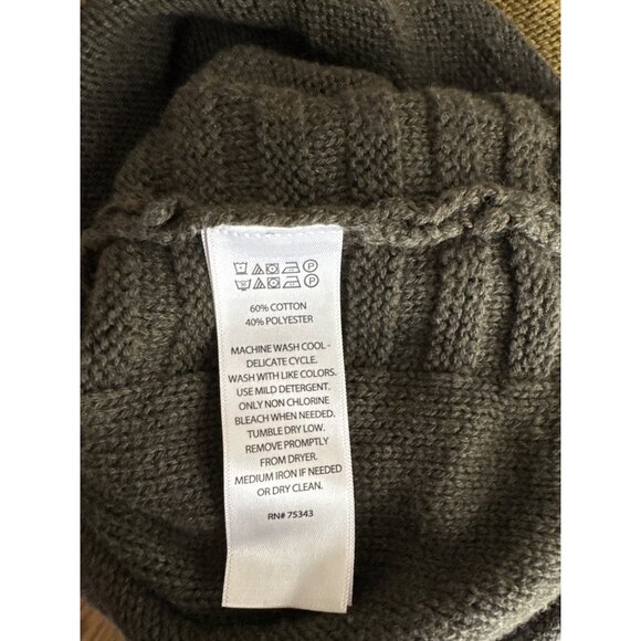 Tahari Womens size 2X plus Colorblock Turtleneck Sweater green Cotton Blend - Picture 4 of 4